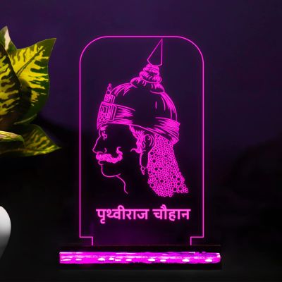 3D Illusion Prithviraj Chauhan Night lamp Acrylic Desk Table lamp 16 Color Changing Light with Remote Control